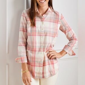 Talbots Pink Plaid Button-Down Shirt